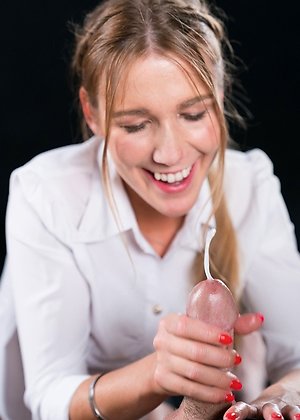 alexis crystal, european, handjob, sperm licking, 